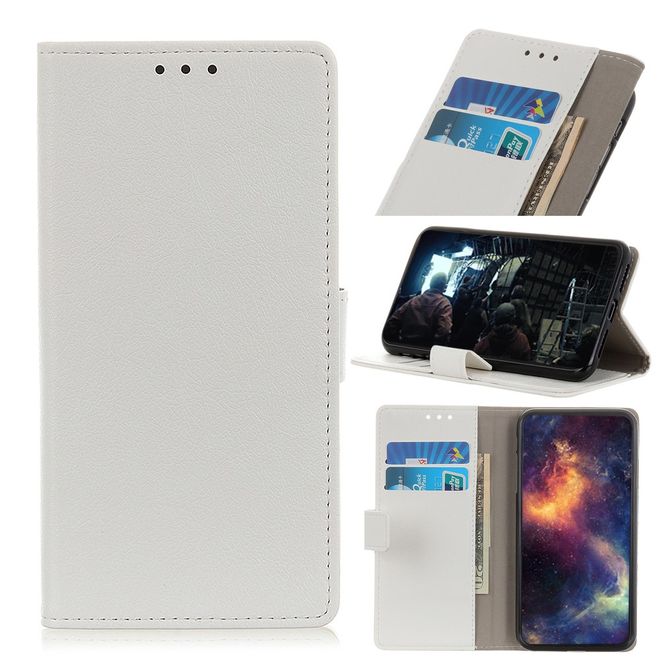 Huawei Honor 30 Handy Hülle - Classic III Leder Bookcover Series - weiss