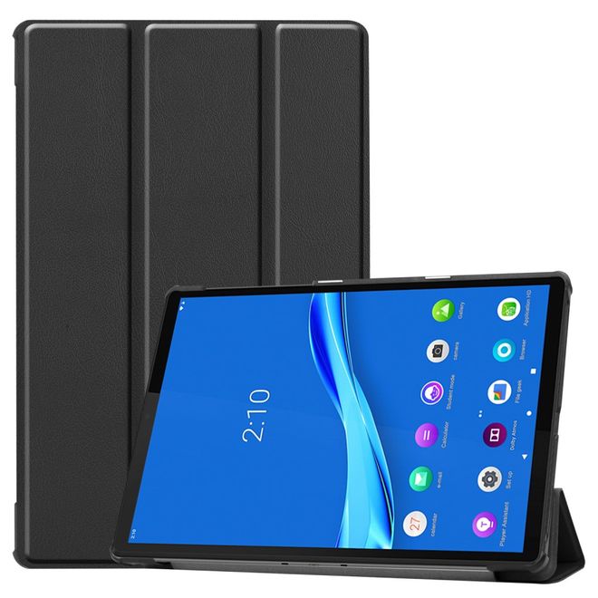 Étui pour Lenovo Tab M10 FHD Plus (2e génération) - Étui en cuir à trois volets - Noir