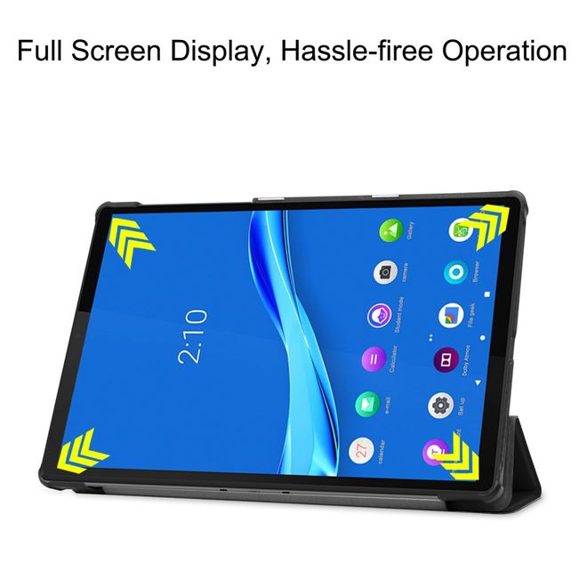 Étui pour Lenovo Tab M10 FHD Plus (2e génération) - Étui en cuir à trois volets - Noir