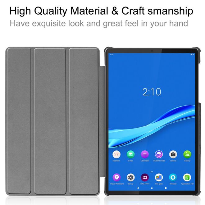 Étui pour Lenovo Tab M10 FHD Plus (2e génération) - Étui en cuir à trois volets - Noir