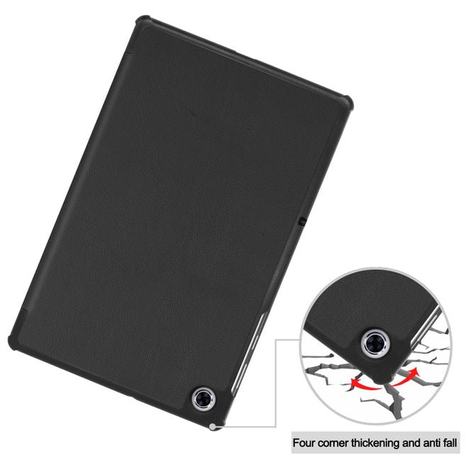 Étui pour Lenovo Tab M10 FHD Plus (2e génération) - Étui en cuir à trois volets - Noir