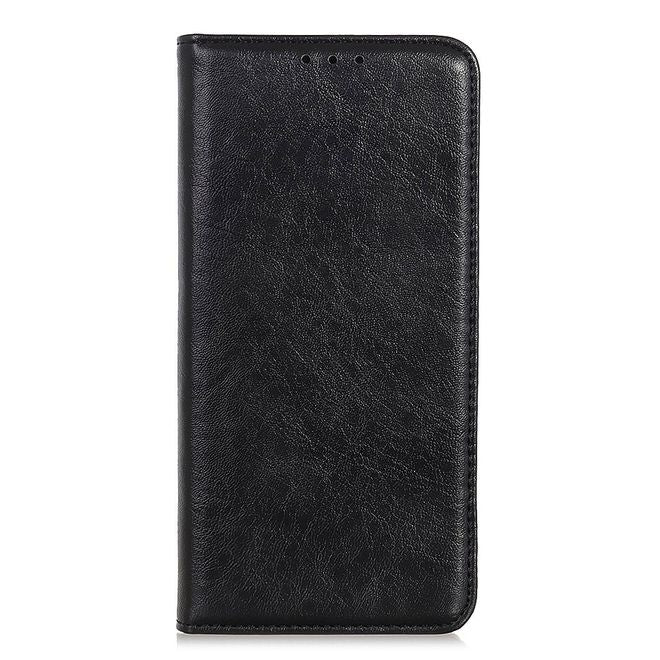 Oppo Realme XT Handy Hülle - Crazy Horse V Leder Bookcover Series - schwarz