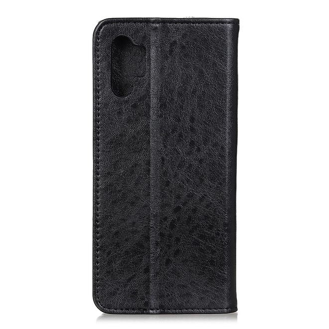 Oppo Realme XT Handy Hülle - Crazy Horse V Leder Bookcover Series - schwarz