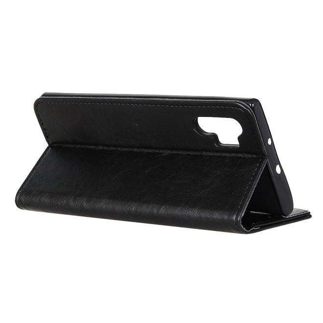 Oppo Realme XT Handy Hülle - Crazy Horse V Leder Bookcover Series - schwarz