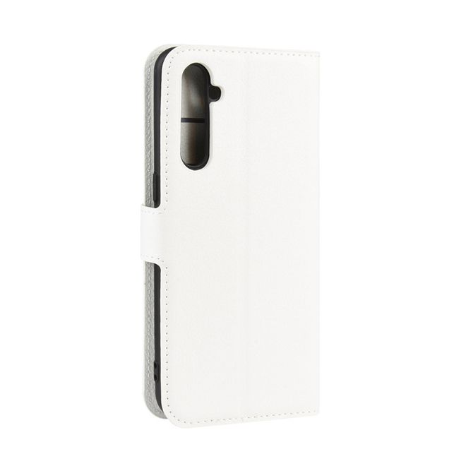 Oppo Realme XT / X2 Handy Hülle - Litchi Leder Bookcover Series - weiss