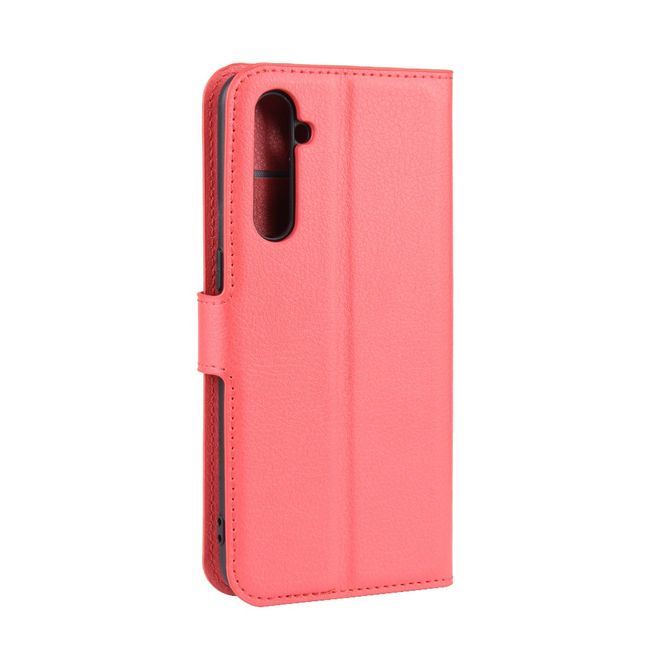 Oppo Realme XT / X2 Handy Hülle - Litchi Leder Bookcover Series - rot