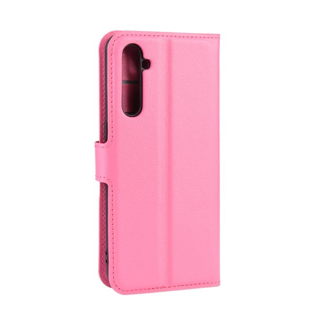 Oppo Realme XT / X2 Handy Hülle - Litchi Leder Bookcover Series - rosa