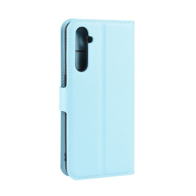 Oppo Realme XT / X2 Handy Hülle - Litchi Leder Bookcover Series - blau