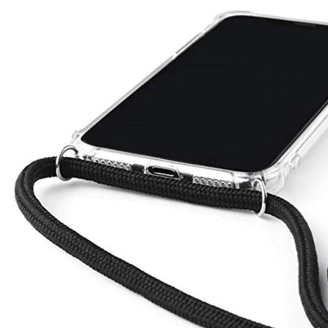 MU Style - iPhone 8 Plus / 7 Plus Handykette - Necklace TPU Hülle zum Umhängen - Original Series - transparent/schwarz