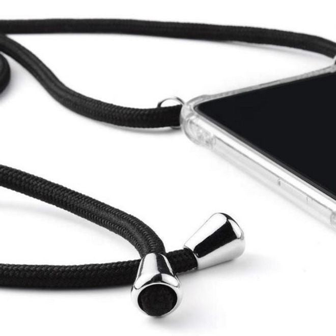 MU Style - iPhone 8 Plus / 7 Plus Handykette - Necklace TPU Hülle zum Umhängen - Original Series - transparent/schwarz