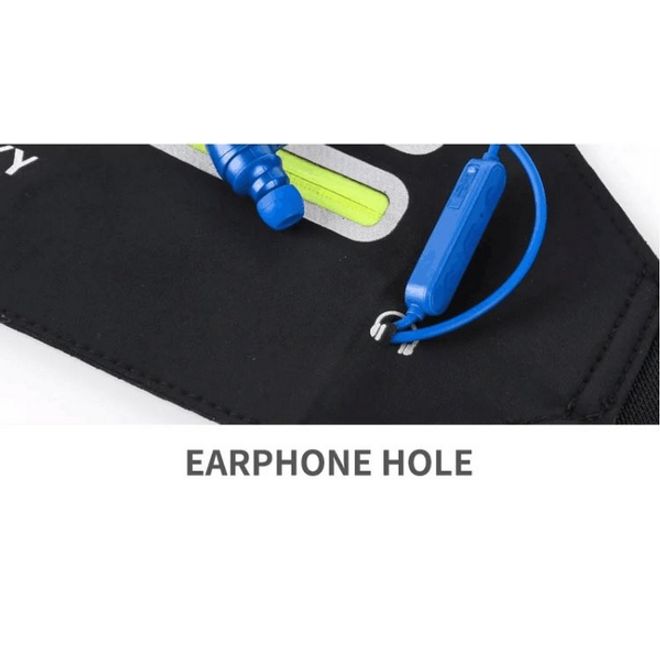 Universelle Sport Bauchtasche für Handys bis 6.5 Zoll - mit zwei Reissverschlussfächern - gelb