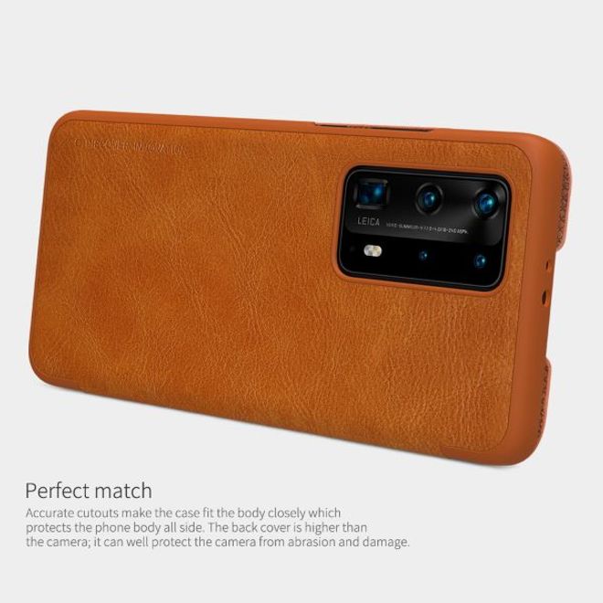 Nillkin - Huawei P40 Pro Plus Hülle - Leder Book Case - Qin Series - schwarz