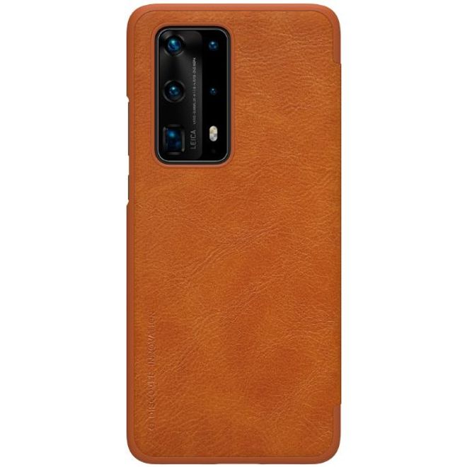 Nillkin - Huawei P40 Pro Plus Hülle - Leder Book Case - Qin Series - braun