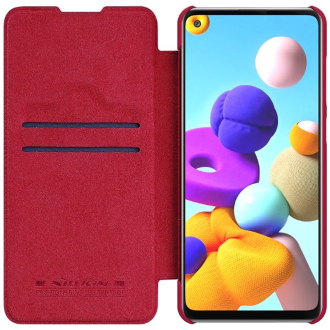 Nillkin - Samsung Galaxy A21s Hülle - Leder Book Case - Qin Series - rot
