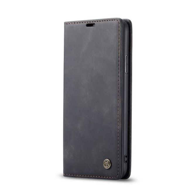 Caseme - iPhone 11 Pro Max Hülle - Leder Flip Wallet Case - schwarz