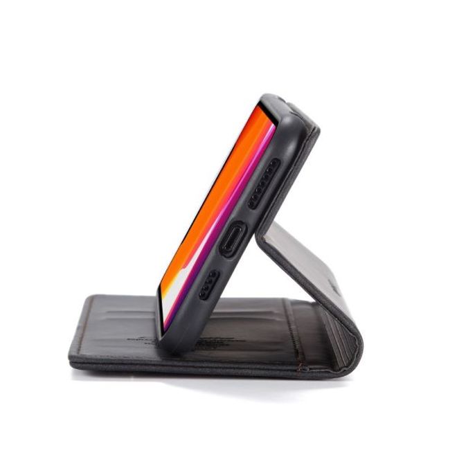 Caseme - iPhone 11 Pro Max Hülle - Leder Flip Wallet Case - schwarz