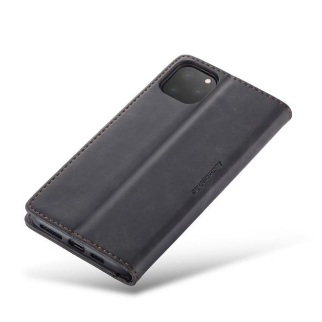 Caseme - iPhone 11 Pro Max Hülle - Leder Flip Wallet Case - schwarz