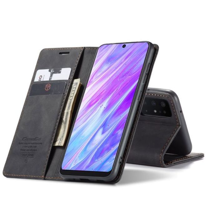 Caseme - Samsung Galaxy S20 Hülle - Leder Flip Wallet Case - schwarz