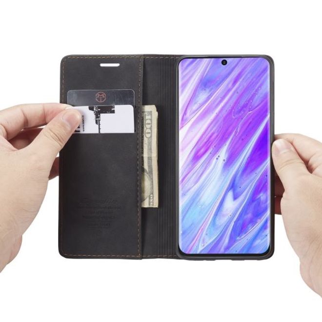 Caseme - Samsung Galaxy S20 Hülle - Leder Flip Wallet Case - schwarz