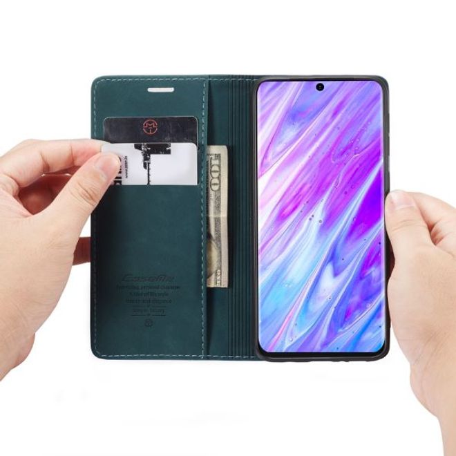 Caseme - Samsung Galaxy S20 Ultra Hülle - Leder Flip Wallet Case - blau