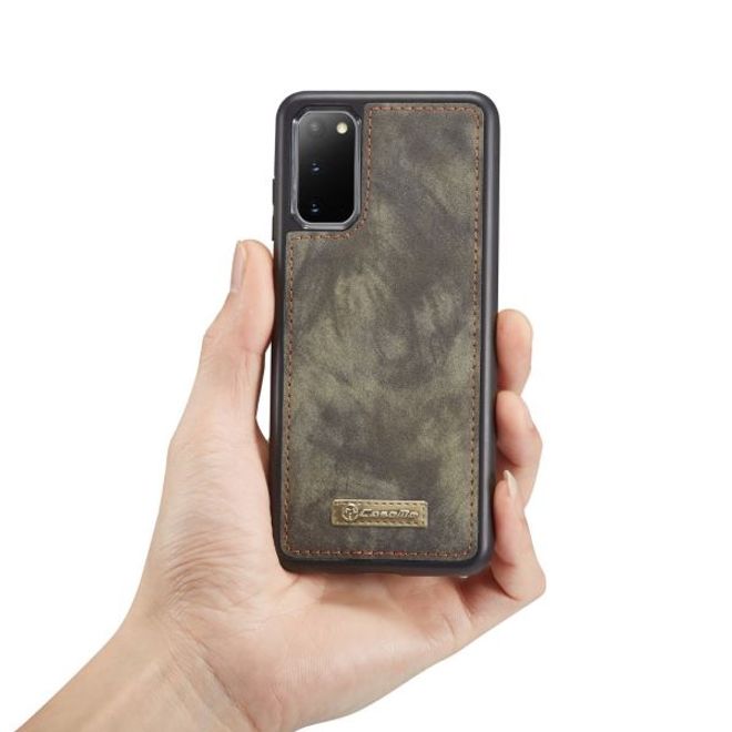 Caseme - Samsung Galaxy S20 Handyhülle - Leder Portemonnaie mit abnehmbarer Plastik Hülle - schwarz