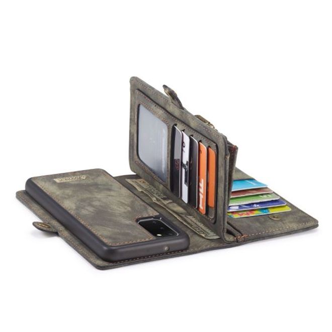 Caseme - Samsung Galaxy S20 Handyhülle - Leder Portemonnaie mit abnehmbarer Plastik Hülle - schwarz