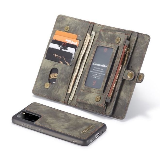 Caseme - Samsung Galaxy S20+ Handyhülle - Leder Portemonnaie mit abnehmbarer Plastik Hülle - schwarz
