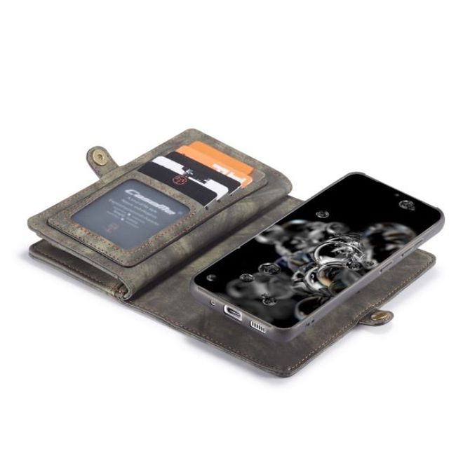 Caseme - Samsung Galaxy S20+ Handyhülle - Leder Portemonnaie mit abnehmbarer Plastik Hülle - schwarz