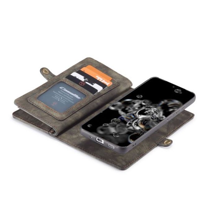 Caseme - Samsung Galaxy S20 Ultra Handyhülle - Leder Portemonnaie mit abnehmbarer Plastik Hülle - schwarz