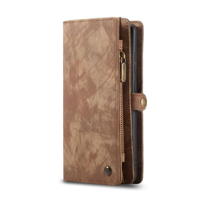 Caseme - Samsung Galaxy S20 Ultra Handyhülle - Leder Portemonnaie mit abnehmbarer Plastik Hülle - braun