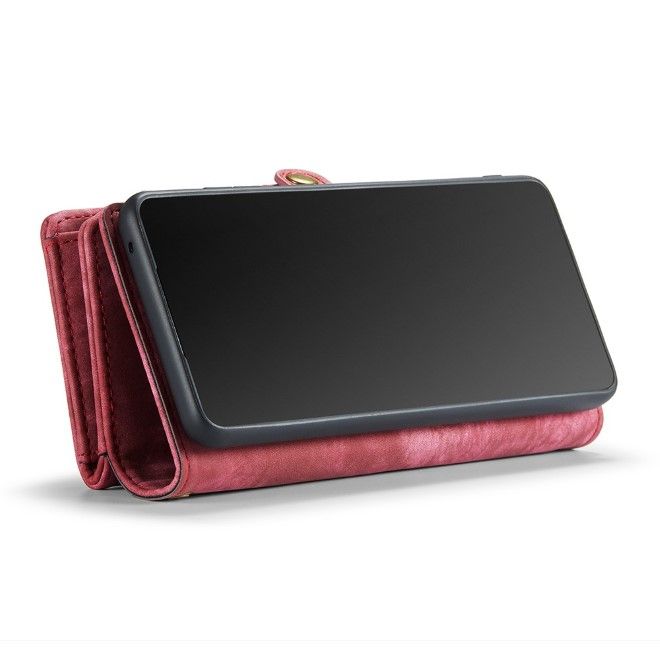 Caseme - Samsung Galaxy S20 Ultra Handyhülle - Leder Portemonnaie mit abnehmbarer Plastik Hülle - rot