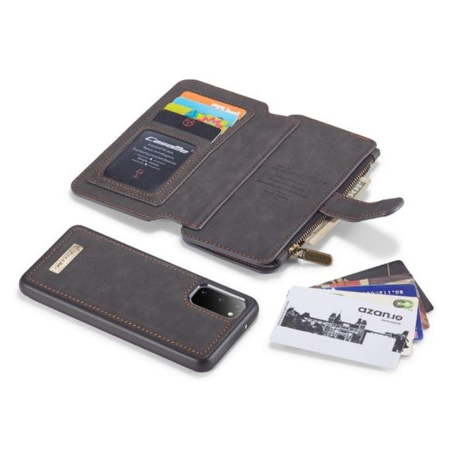 Caseme - Samsung Galaxy S20 Handy Hülle - Leder Etui mit abnehmbarer Plastik Hülle - schwarz