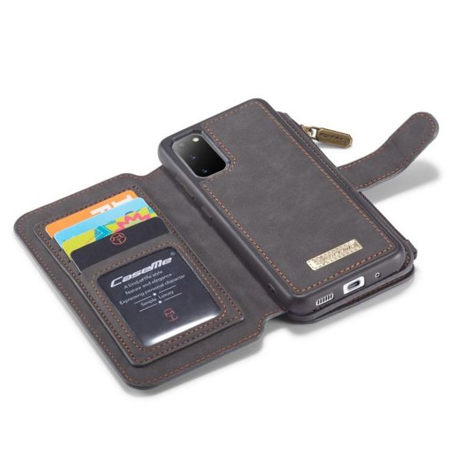 Caseme - Samsung Galaxy S20 Handy Hülle - Leder Etui mit abnehmbarer Plastik Hülle - schwarz