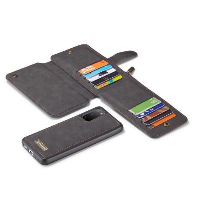 Caseme - Samsung Galaxy S20 Handy Hülle - Leder Etui mit abnehmbarer Plastik Hülle - schwarz