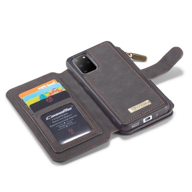 Caseme - Samsung Galaxy S20+ Handy Hülle - Leder Etui mit abnehmbarer Plastik Hülle - schwarz
