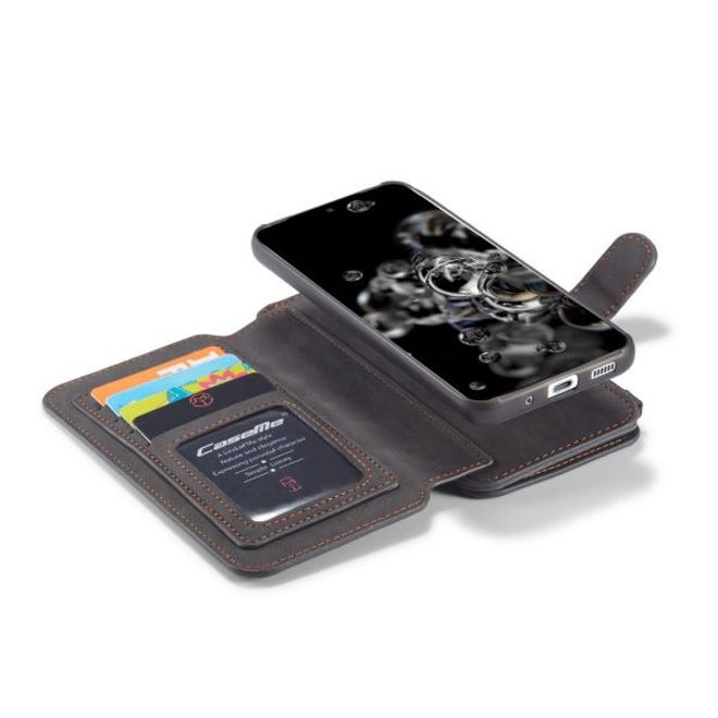 Caseme - Samsung Galaxy S20+ Handy Hülle - Leder Etui mit abnehmbarer Plastik Hülle - schwarz