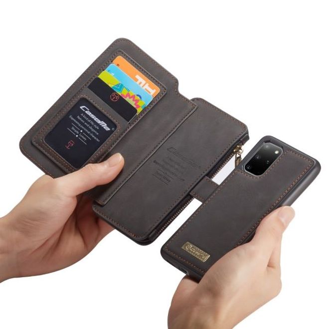 Caseme - Samsung Galaxy S20+ Handy Hülle - Leder Etui mit abnehmbarer Plastik Hülle - schwarz