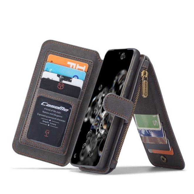 Caseme - Samsung Galaxy S20+ Handy Hülle - Leder Etui mit abnehmbarer Plastik Hülle - schwarz