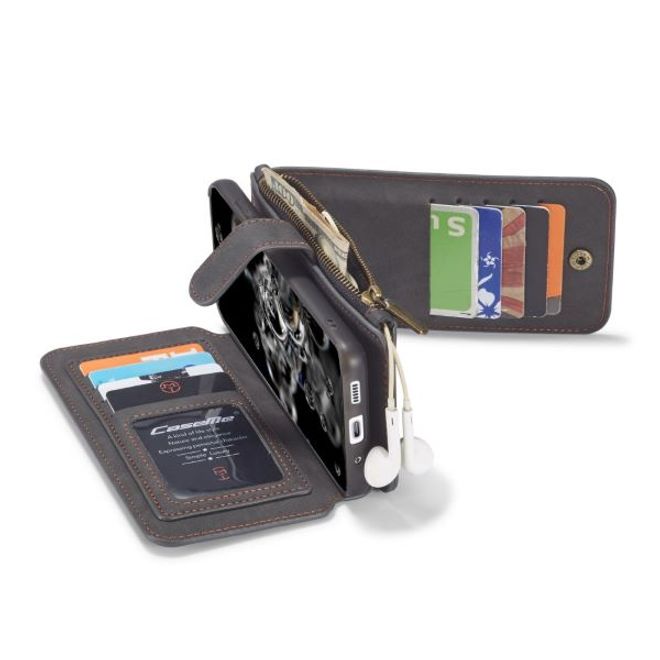 Caseme - Samsung Galaxy S20+ Handy Hülle - Leder Etui mit abnehmbarer Plastik Hülle - schwarz