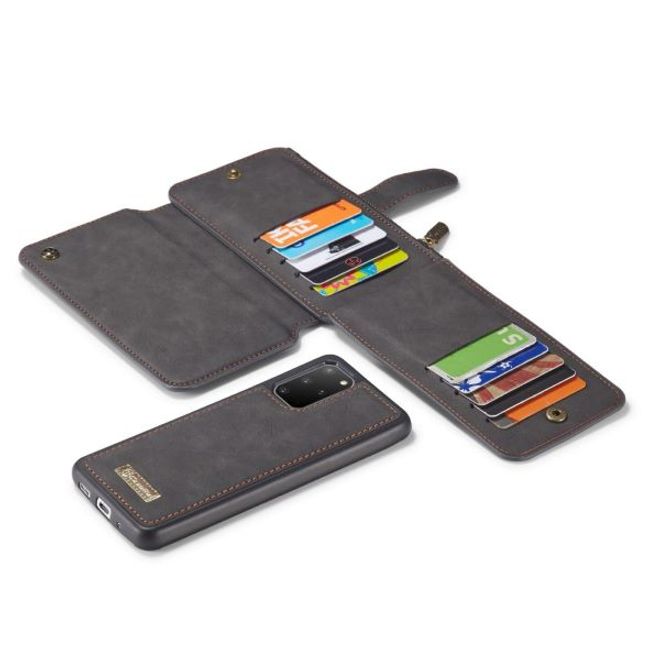 Caseme - Samsung Galaxy S20+ Handy Hülle - Leder Etui mit abnehmbarer Plastik Hülle - schwarz