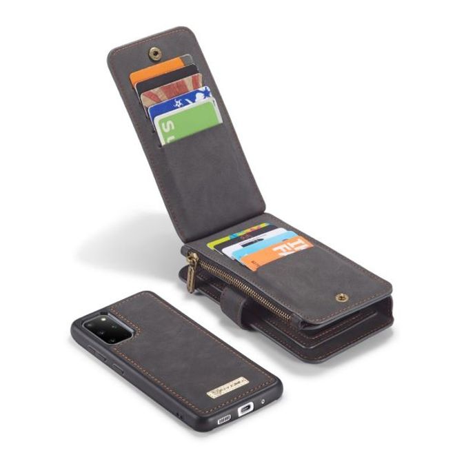 Caseme - Samsung Galaxy S20+ Handy Hülle - Leder Etui mit abnehmbarer Plastik Hülle - schwarz