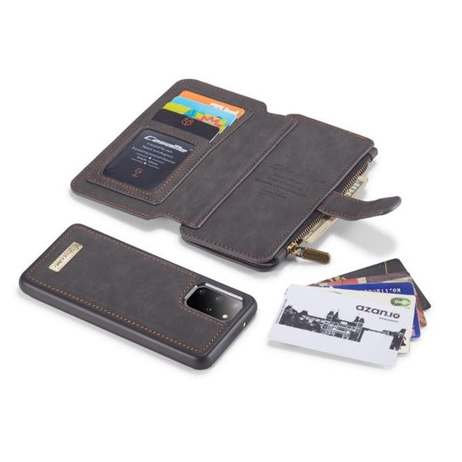 Caseme - Samsung Galaxy S20+ Handy Hülle - Leder Etui mit abnehmbarer Plastik Hülle - schwarz
