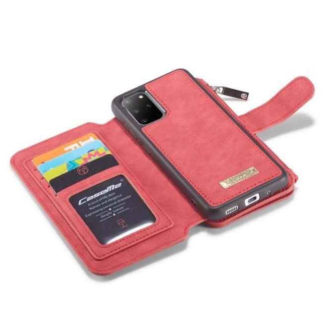 Caseme - Samsung Galaxy S20+ Handy Hülle - Leder Etui mit abnehmbarer Plastik Hülle - rot