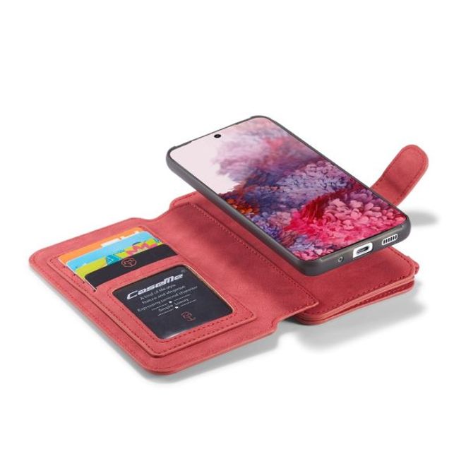 Caseme - Samsung Galaxy S20+ Handy Hülle - Leder Etui mit abnehmbarer Plastik Hülle - rot