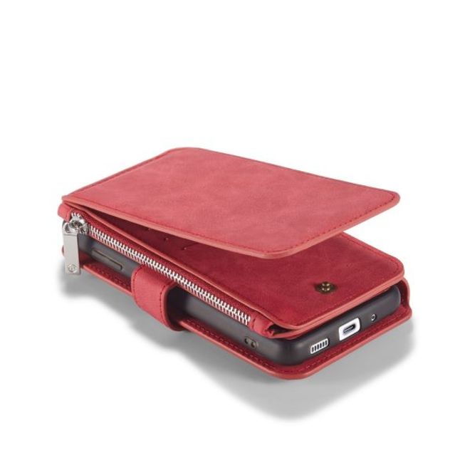 Caseme - Samsung Galaxy S20+ Handy Hülle - Leder Etui mit abnehmbarer Plastik Hülle - rot