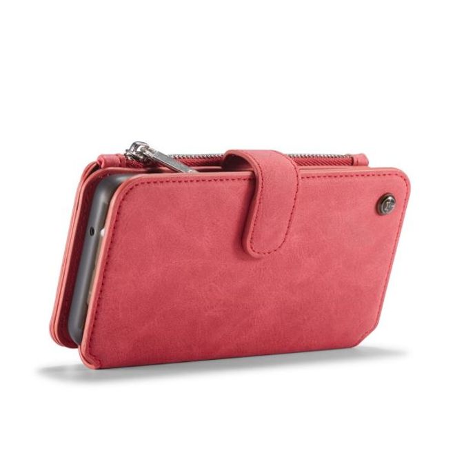 Caseme - Samsung Galaxy S20+ Handy Hülle - Leder Etui mit abnehmbarer Plastik Hülle - rot