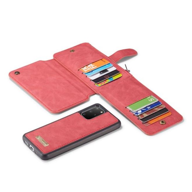 Caseme - Samsung Galaxy S20+ Handy Hülle - Leder Etui mit abnehmbarer Plastik Hülle - rot