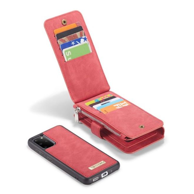 Caseme - Samsung Galaxy S20+ Handy Hülle - Leder Etui mit abnehmbarer Plastik Hülle - rot