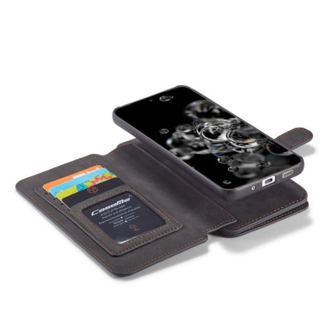 Caseme - Samsung Galaxy S20 Ultra Handy Hülle - Leder Etui mit abnehmbarer Plastik Hülle - schwarz