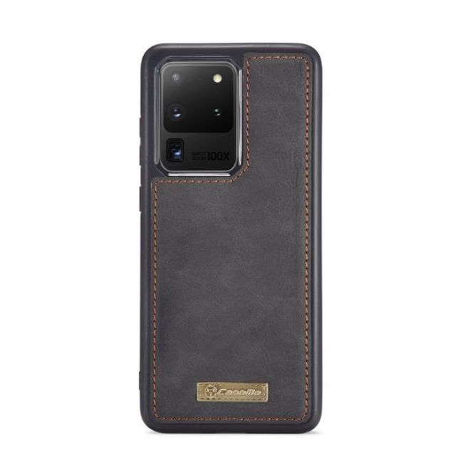 Caseme - Samsung Galaxy S20 Ultra Handy Hülle - Leder Etui mit abnehmbarer Plastik Hülle - schwarz